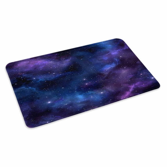 Abstract Starry Sky Doormat Blue Purple Black Night Sky Star Non Slip Low Profile Rubber Door Mat Washable Absorbent Indoor Front Door Mat Entryway Rug Entrance Carpet 24x36 Inch