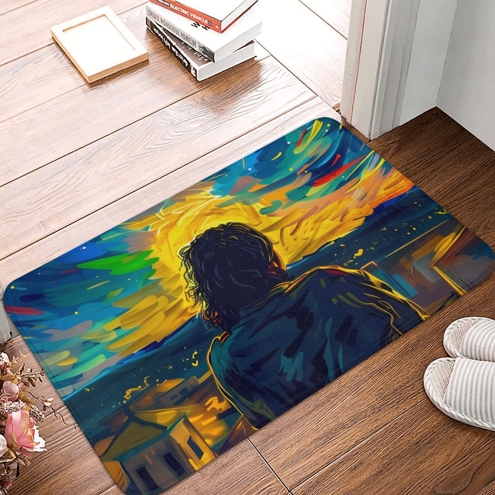 Abstract Starry Sky Front Door Mat, Front Door Mat Indoor Outside
