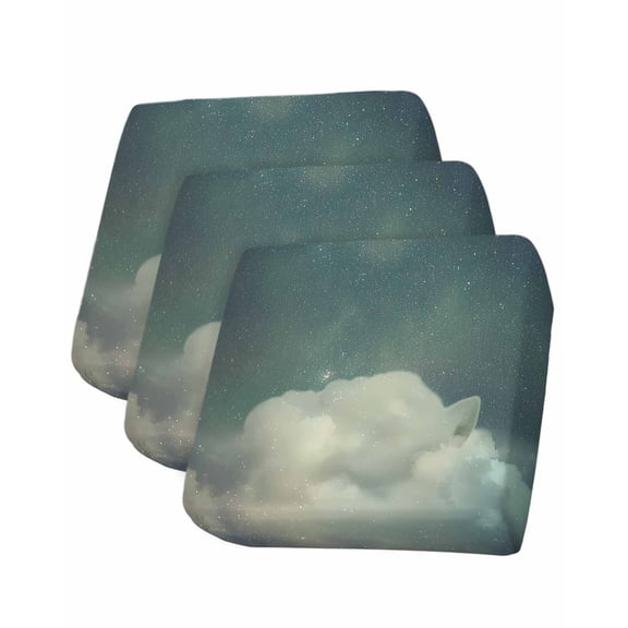 Abstract Starry Sky Sofa Couch Cushion Covers Washable, Removable Stretchable Sectional Couch Covers, Modern Vintage Clouds Night Sky Slipcovers for L & T Shape Sofa Furniture Protector S Size 3 pcs