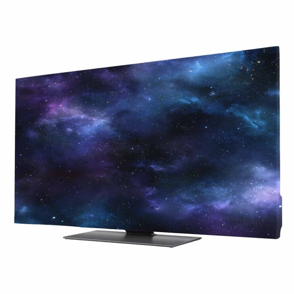 Abstract Starry Sky TV Dust Cover 24 Inch, Blue Black Purple Night Sky Star Computer Monitor Cover Dustproof Stretchable Indoor TV Screen Protector for LED LCD Universal Monitors