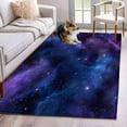 thumbnail image 1 of Abstract Starry Sky Washable Area Rugs 4'x6', Blue Purple Black Night Sky Star Low Pile Throw Living Room Rug Non-Slip Sturdy Edge Binding Carpet for Indoor Entryway Bedside Kitchen, 1 of 9