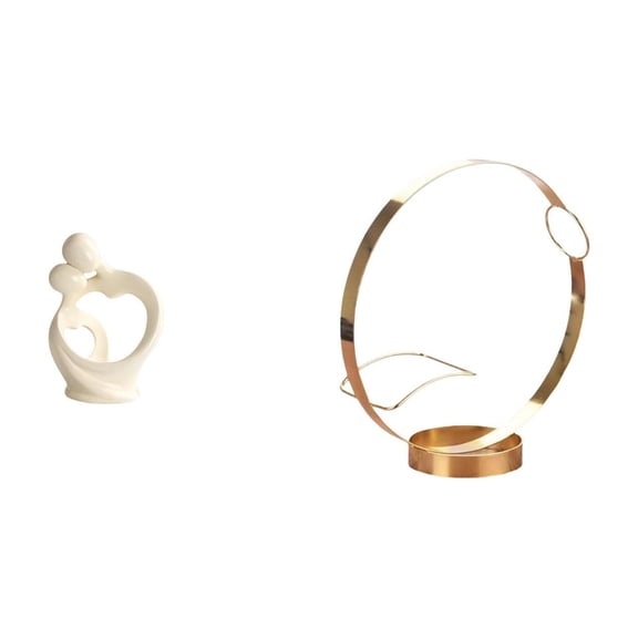 Abstract Statue Couple Sculpture Wine Bottle Holder Resin Iron Material Modern Home Decoration Living Room Display