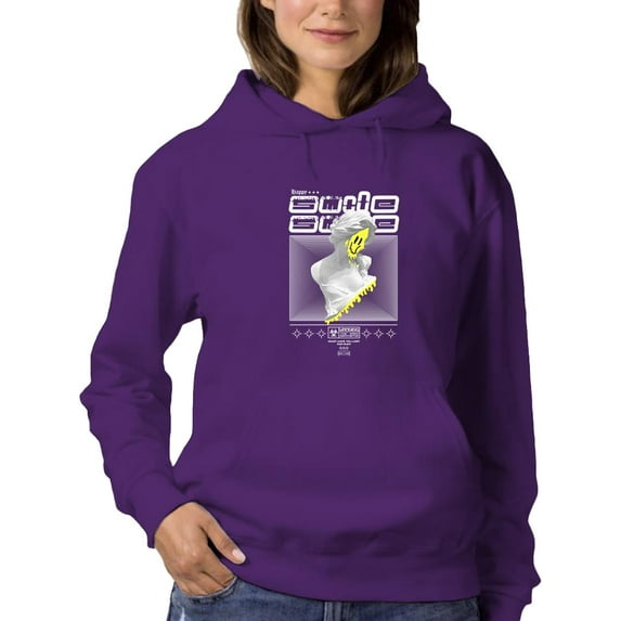 Abstract Statue W Melty Face Hoodie Women -Image by Shutterstock, Female Large