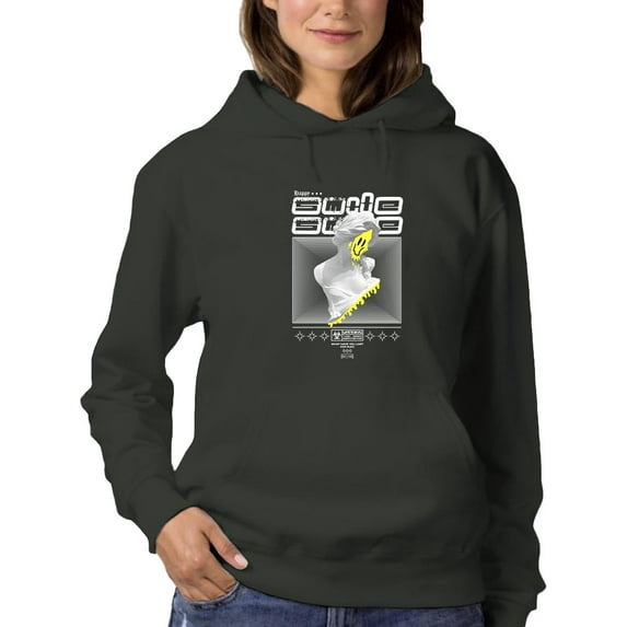 Abstract Statue W Melty Face Hoodie Women -Image by Shutterstock, Female XX-Large