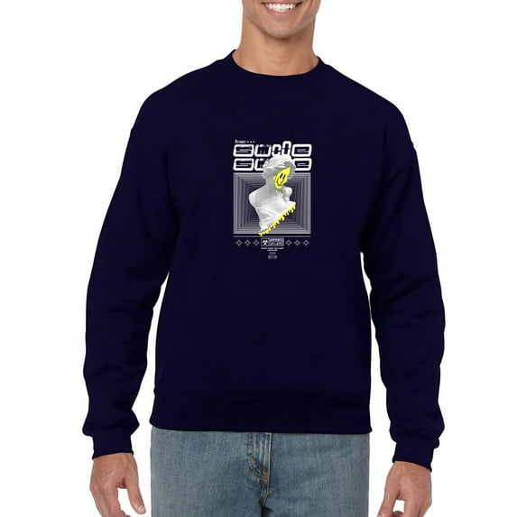 Abstract Statue W Melty Face Sweatshirt Men -Image by Shutterstock, Male Medium