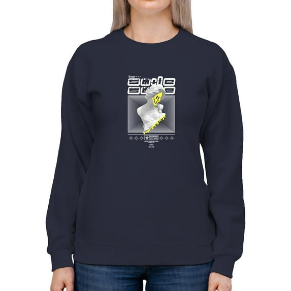 Abstract Statue W Melty Face Sweatshirt Women -Image by Shutterstock, Female 4X-Large
