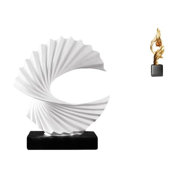 Abstract Statue Wave Sculpture Modern Resin Ornament Artistic Souvenir for Home Office Table