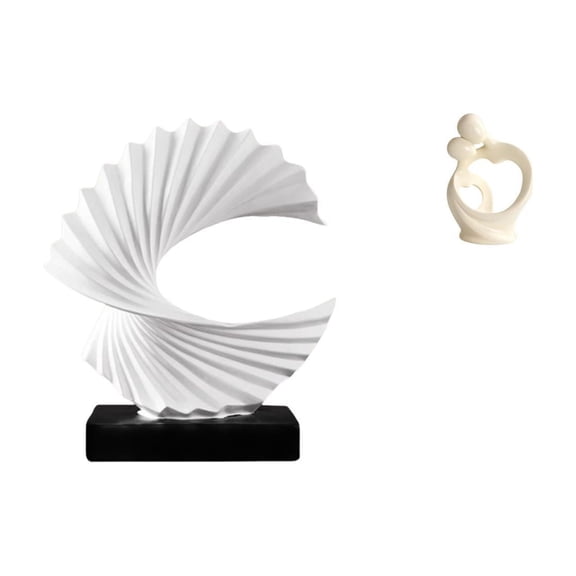Abstract Statue Wave Sculpture Resin Figurine Modern Artistic Craft for Living Room Office Anniversary