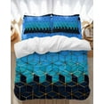 thumbnail image 1 of Abstract Stereo Art Bedding Duvet Cover Set Queen Size 4 Pieces Modern Blue Mottled Gradient Bedding Set with Zipper Closure, 1 Comforter Cover 90x92 Inches 1 Flat Sheet & 2 Pillow Cases, 1 of 7