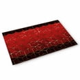Abstract Stereo Cube Door Mat Modern Gradient Black Red Comb Grid Cubes ...