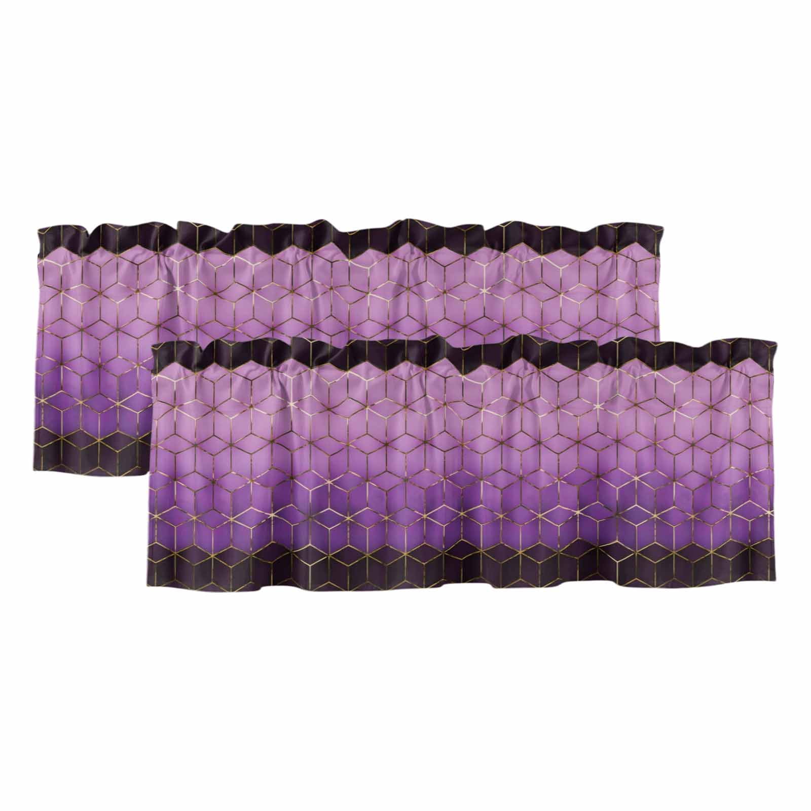 Abstract Stereo Cube Window Valance, Modern Gradient Black Purple Comb ...