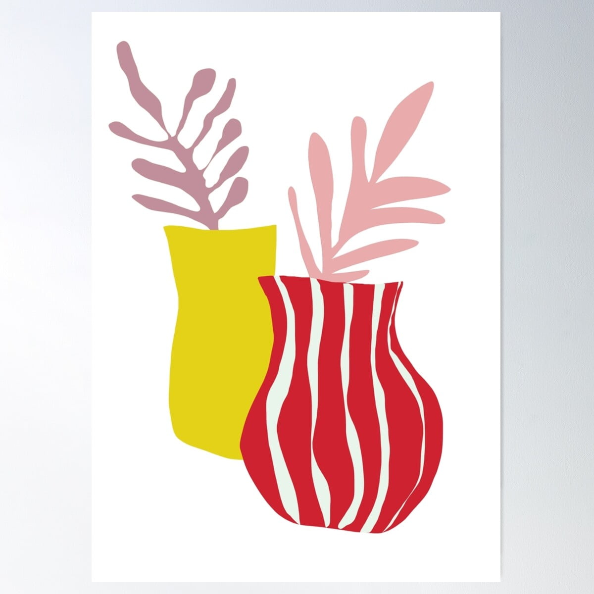 Abstract Still Life Red, Yellow Poster Wall Art, Modern Wall Decor For ...
