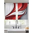 thumbnail image 1 of Abstract Stitching Sheer Curtains 45 Inches Long 2 Panels Red White Water Ripple Gradient Light Filtering Semi Sheer Window Curtains Drapes for Bedroom Living Room 52"x45", 1 of 7
