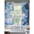 thumbnail image 1 of Abstract Stitching Sheer Curtains 72 Inches Long 2 Panels Retro White Blue Blend Texture Light Filtering Semi Sheer Window Curtains Drapes for Bedroom Living Room 52"x72", 1 of 7