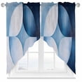 thumbnail image 1 of Abstract Stitching Swag Curtain Valance for Windows, Blue White Geometric Gradient Window Treatments Short Swag Topper for Kitchen Windows Bathroom Bedroom, 36"x36", 1 of 8