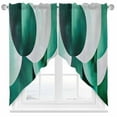 thumbnail image 1 of Abstract Stitching Swag Curtain Valance for Windows, Green White Gradient Curve Window Treatments Short Swag Topper for Kitchen Windows Bathroom Bedroom, 36"x36", 1 of 8