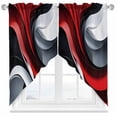 thumbnail image 1 of Abstract Stitching Swag Curtain Valance for Windows, Red Black White Water Ripple Window Treatments Short Swag Topper for Kitchen Windows Bathroom Bedroom, 36"x36", 1 of 8