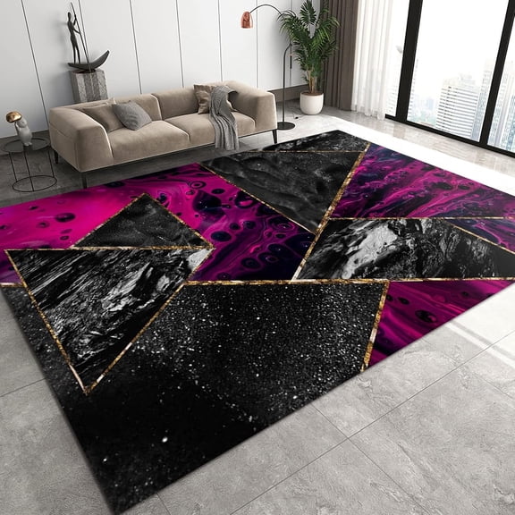 Abstract Stone Area Rugs, 3D Planetary Carpet, Apartment Carpet Pattern Clear Comfortable Feet Soft Feel Apply to Living Bedroom Study Room,3x5ft