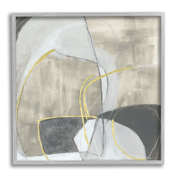 Abstract Stone Arrangement Organic Round Circular Shapes Abstract Framed Art Print Wall Art, 17x17