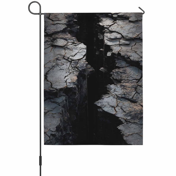 Abstract Stone House Flags For Outdoor, Modern Artistic Realistic Black Grey Stone Texture Small Double Side Yard Flags Weather Proof House Decor for Lawn Outside Holiday 28 x 40 Inches
