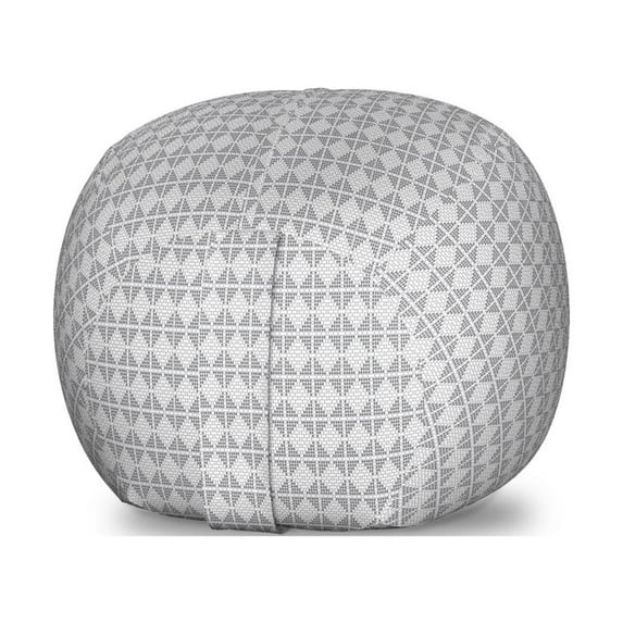 Abstract Storage Toy Bag Chair, Bubbles and Circles Forming Geometric Shapes Rectangular Rhombuses Modern Design, Stuffed Animal Organizer Washable Bag, Large Size, Grey White, by Ambesonne