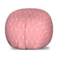 thumbnail image 1 of Abstract Storage Toy Bag Chair, Classic Diamond Shaped Wavy Lines Points Dots Pastel Modern Geometric, Stuffed Animal Organizer Washable Bag, Large Size, Pale Pink and White, by Ambesonne, 1 of 3