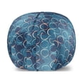 thumbnail image 1 of Abstract Storage Toy Bag Chair, Continuous Pattern Circular Shapes and Geometrical Motifs Art Print, Stuffed Animal Organizer Washable Bag, Large Size, Slate Blue and Multicolor, by Ambesonne, 1 of 3