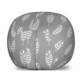 thumbnail image 1 of Abstract Storage Toy Bag Chair, Digitally Generated Feathers or Leaves Silhouettes with Stripes in Greyscale, Stuffed Animal Organizer Washable Bag, Small Size, Dimgray White, by Ambesonne, 1 of 3