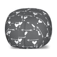 thumbnail image 1 of Abstract Storage Toy Bag Chair, Direction Pointer Elements and Hearts Romantic Tattoo Style Finnish, Stuffed Animal Organizer Washable Bag, Small Size, Charcoal Grey and White, by Ambesonne, 1 of 3