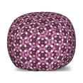 thumbnail image 1 of Abstract Storage Toy Bag Chair, Geometric Quirky Circles Forming Odd Symmetric Fractal Flower Petals, Stuffed Animal Organizer Washable Bag, Large Size, Plum Dark Fuchsia Peach, by Ambesonne, 1 of 3