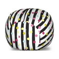 thumbnail image 1 of Abstract Storage Toy Bag Chair, Hand Drawn Vertical Monochrome Stripes Background with Colorful Dotted Pattern, Stuffed Animal Organizer Washable Bag, Small Size, Multicolor, by Ambesonne, 1 of 3