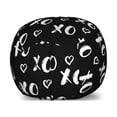 thumbnail image 1 of Abstract Storage Toy Bag Chair, Internet Abbreviation Conceptual Theme Xoxo Brush Stroked Lettering and Hearts, Stuffed Animal Organizer Washable Bag, Large Size, Black White, by Ambesonne, 1 of 3
