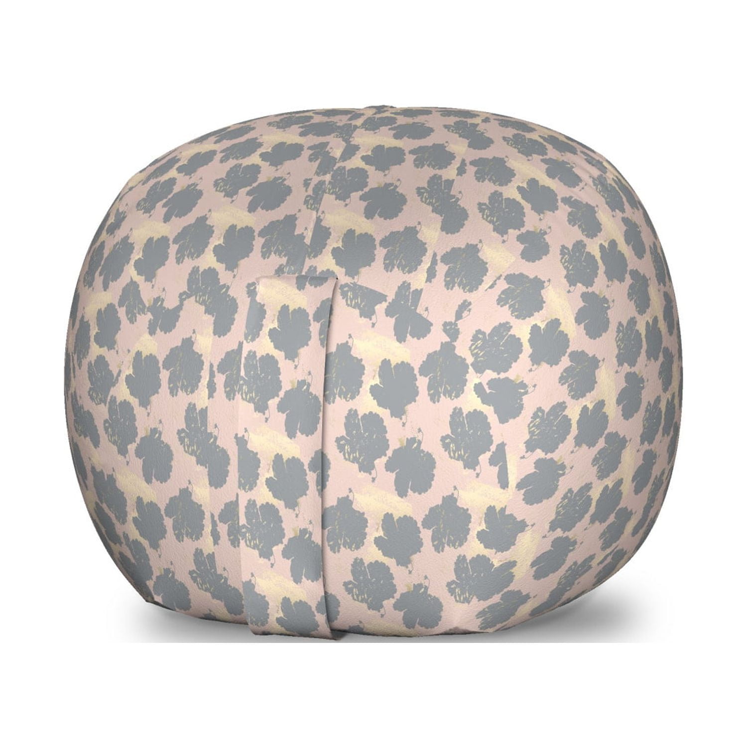 Abstract Storage Toy Bag Chair, Marble Leaf Silhouettes with Grunge ...