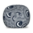 thumbnail image 1 of Abstract Storage Toy Bag Chair, Monochrome Crescent Moon Star Inside Leaves Floral Ornaments Print, Stuffed Animal Organizer Washable Bag, Small Size, Dark Violet Blue White, by Ambesonne, 1 of 3