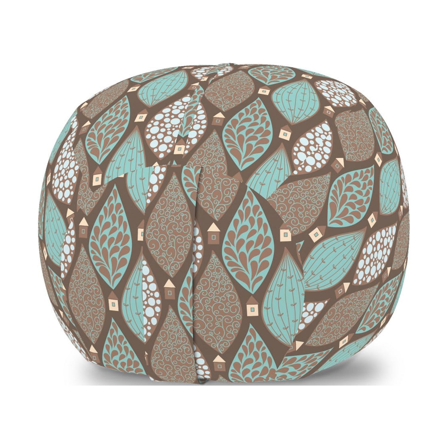 Abstract Storage Toy Bag Chair, Paisley Shaped Ornamental Floral Motifs ...