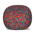 thumbnail image 1 of Abstract Storage Toy Bag Chair, Repetitive Colorful Round Triangles Geometrical Retro Pattern, Stuffed Animal Organizer Washable Bag, Large Size, Vermilion Petrol Blue, by Ambesonne, 1 of 3