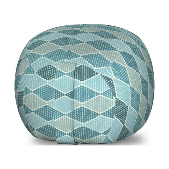 Abstract Storage Toy Bag Chair, Rhombuses Symmetric and Horizontal, Stuffed Animal Organizer Washable Bag, Small Size, Cadet Blue Slate Blue, by Ambesonne