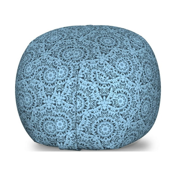 Abstract Storage Toy Bag Chair, Rhythmic Geometric Modern Motifs Aquatic Tones Polygonal Inspired Pattern, Stuffed Animal Organizer Washable Bag, Large Size, Pale Sky Blue, by Ambesonne