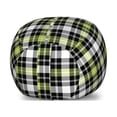thumbnail image 1 of Abstract Storage Toy Bag Chair, Square Shaped Horizontal and Vertical Lines Geometric Style Art Print, Stuffed Animal Organizer Washable Bag, Large Size, Black Grey Lime Green, by Ambesonne, 1 of 3