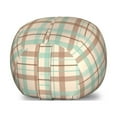 thumbnail image 1 of Abstract Storage Toy Bag Chair, Tartan Motif Scottish Fashion Dated Traditional Folk Design, Stuffed Animal Organizer Washable Bag, Large Size, Mint Green Beige Umber, by Ambesonne, 1 of 3