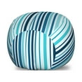 thumbnail image 1 of Abstract Storage Toy Bag Chair, Vertical Striped Pastel Toned Color Bands Lines Background Nautical Design, Stuffed Animal Organizer Washable Bag, Large Size, Sky and Dark Blue, by Ambesonne, 1 of 3