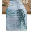Abstract Streamline Modernist Marble Blue Table Runners For Dining Room