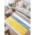 thumbnail image 1 of Abstract Stripe Area Rug for Bedroom 3x5 Ft Yellow Blue Grey Gradient Abstract Retro Super Soft fuzzy Throw Rug Non-Slip Fluffy Plush Indoor Floor Carpet for Living Room Nursery Home Decor, 1 of 8