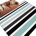 thumbnail image 1 of Abstract Stripe Area&nbsp;Rug 6x9ft Classic Green Black Lines Art Non-Slip&nbsp;Washable Square&nbsp;Rugs Soft Felt Indoor Floor Mat for Bedroom Kitchen Living Room Bathroom, 1 of 9