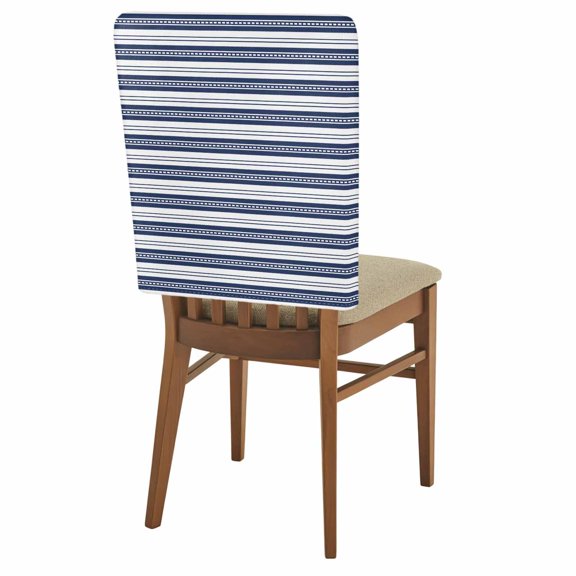 Abstract Stripe Chair Back Covers Set of 4 Classic Navy Blue Point Lines Removable Dining Chair Slipcovers Washable Seat Protector for Restaurant Party Banquet Kichen Decor