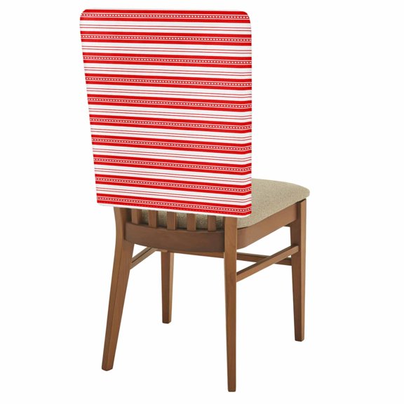 Abstract Stripe Chair Back Covers Set of 4 Classic Red Point Lines Removable Dining Chair Slipcovers Washable Seat Protector for Restaurant Party Banquet Kichen Decor