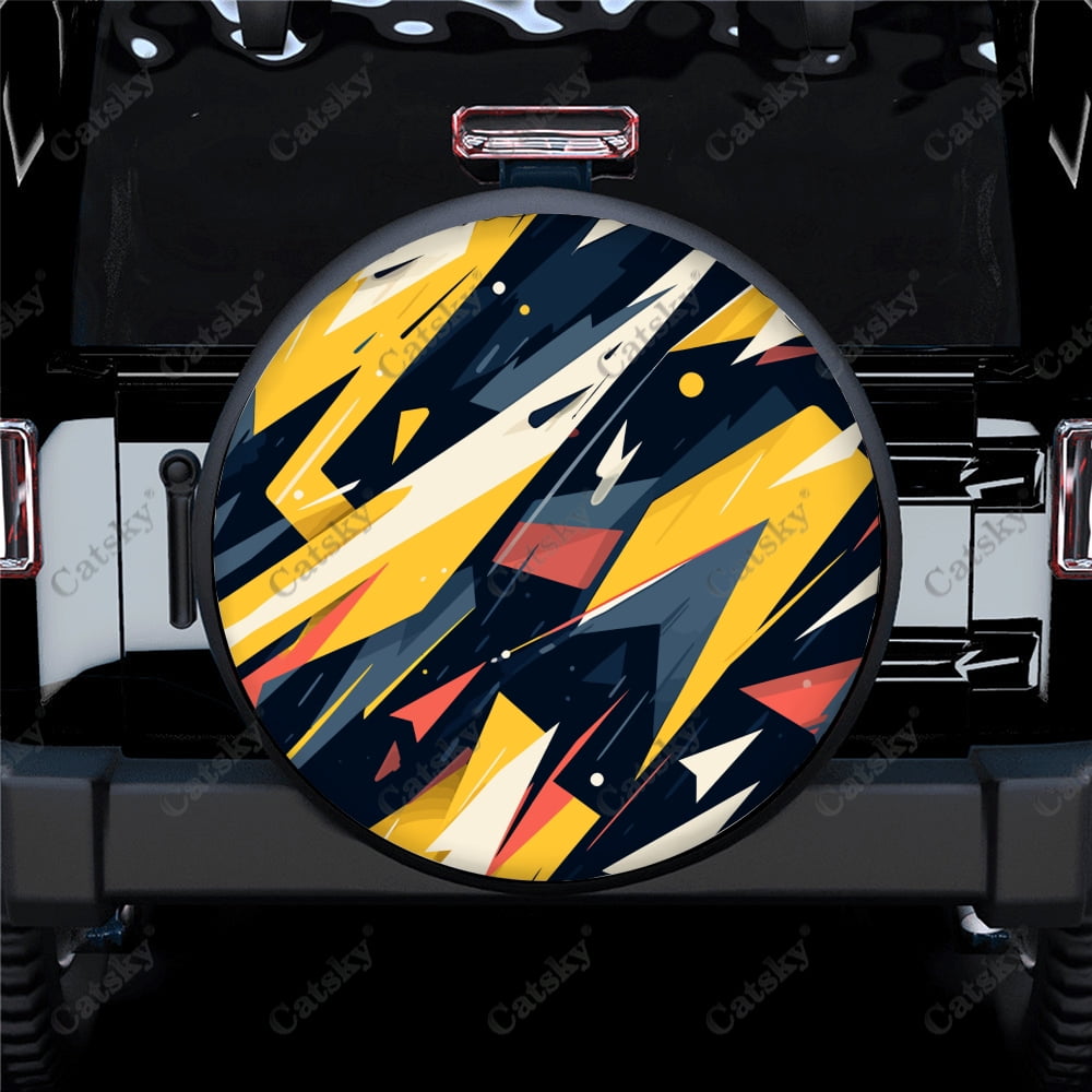Abstract Stripe Racing Art Pattern Polyester Universal Spare Wheel Tire ...