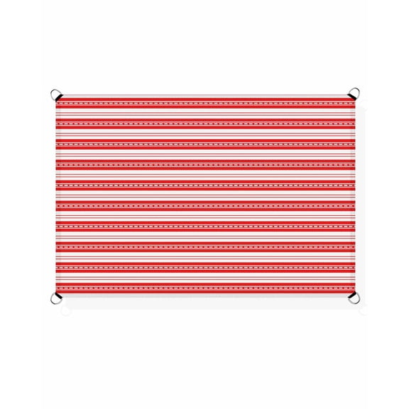 Abstract Stripe Sun Shade Sail 6.5'X10' Classic Red Point Lines UV Block Outdoor Sail Shades Breathable Waterproof Rectangular Sunshade for Patio Garden Pool Pergola Porch
