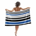 thumbnail image 1 of Abstract Striped Beach Towels Blanket Soft&Absorbent Quick Dry Microfiber Blue Black White Pool Towels for Swimming ,Yoga, Sports, Gym, Camping,Large 35X70in,, 1 of 3