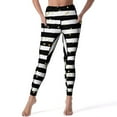 Abstract Striped Polka Dot Yoga Pants Lady Black And White Leggings